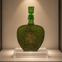 Rare Ottoman Islamic Handmade Glass Decanter Hand-Painted with Quran Verses