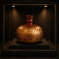 Rare Islamic Mughal Deccan Style Glass Hookah Base with Floral Patterns