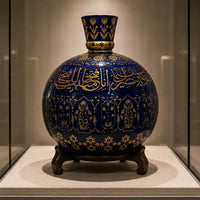 Islamic Lightweight Mughal Glass Hookah Base Hand-Painted with Floral Patterns