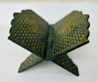 Mughal Style Indian Jade Stone Quran Rehal Hand-Engraved with Floral Patterns and Islamic Calligraphy