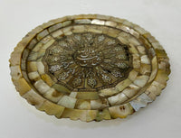 Mughal Style Islamic Mother of Pearl Plate Hand-Engraved with Quranic Verses