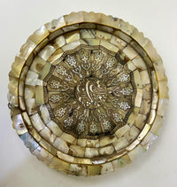 Mughal Style Islamic Mother of Pearl Plate Hand-Engraved with Quranic Verses