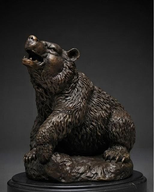 Roaring Bear Sculpture Made in Bronze