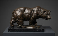 Wild Bear on Prowl Bronze Sculpture