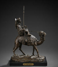 Alexandre Leonard Bedouin Warrior Riding Camel Hot Cast Bronze Sculpture