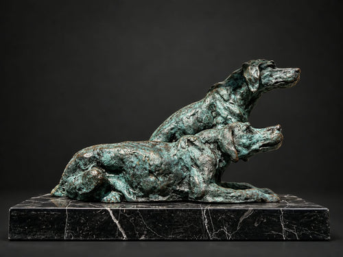 Bronze Sculpture of a Pair of Dogs