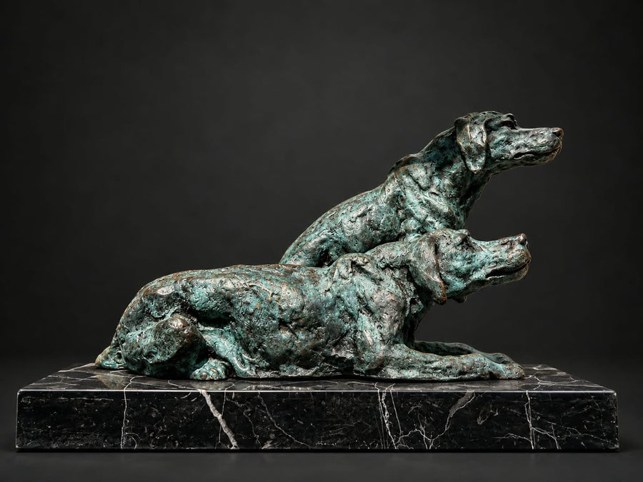 Bronze Sculpture of a Pair of Dogs