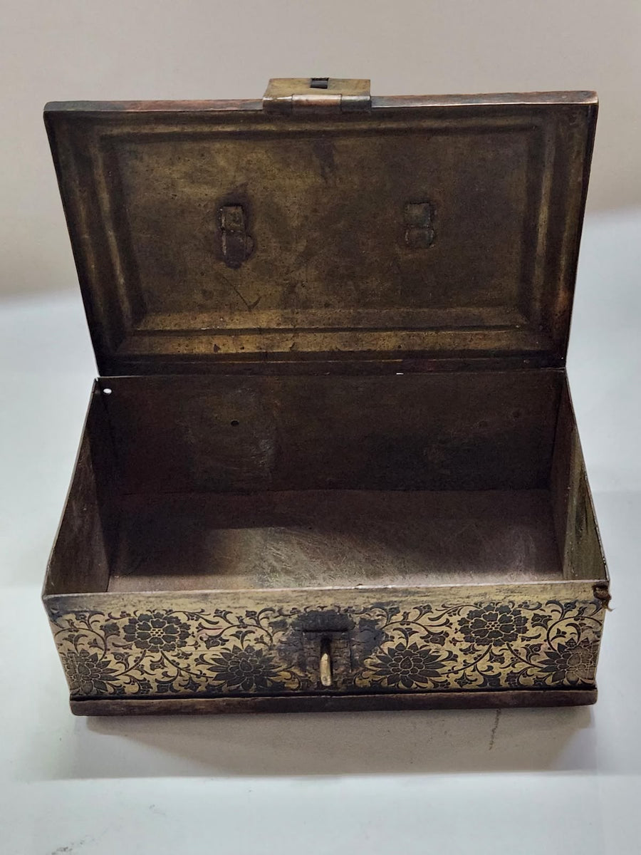 Islamic Rampur Nawab Era Hand-Engraved Brass Box