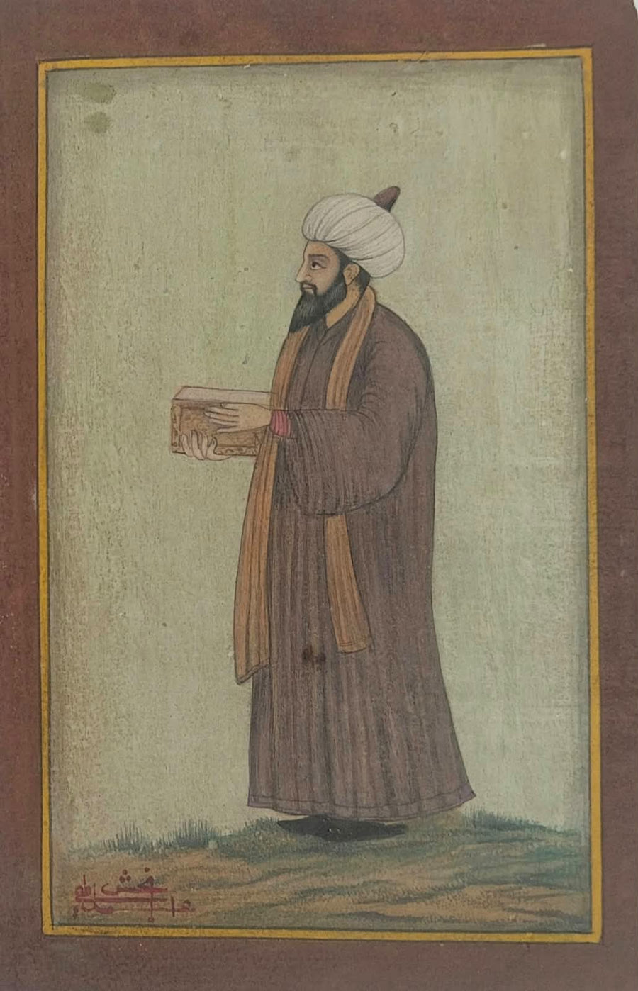 Miniature Mughal Painting of a Sufi Scholar