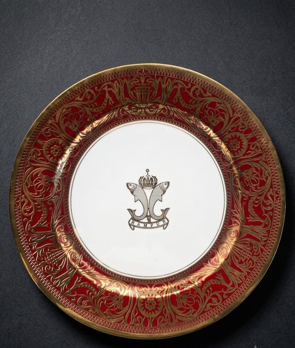 Rampur Porcelain Red Decorative Plate