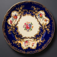 Aynsley Porcelain Blue and Gold Decorative Plate