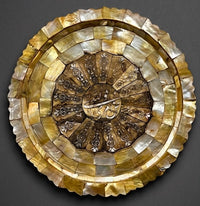 Rare Mughal Mother of Pearl Plate Hand-Engraved with Quran Verses
