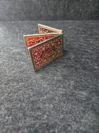 Hand-Engraved Red Agate Stone Booklet Inscribed with Quran Verses